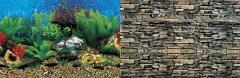 Penn Plax Cage Background 32" Tall Shale Wall / Hawaii Blue